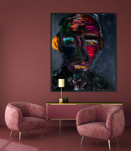 Abstract figurative Oil Painting with dark muted colours